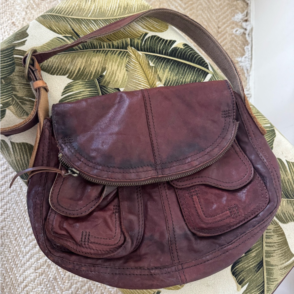 Lucky Brand Burgundy Leather Shoulder Bag